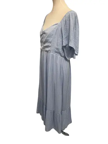 Nsr Light Blue Maxi Flowy Dress