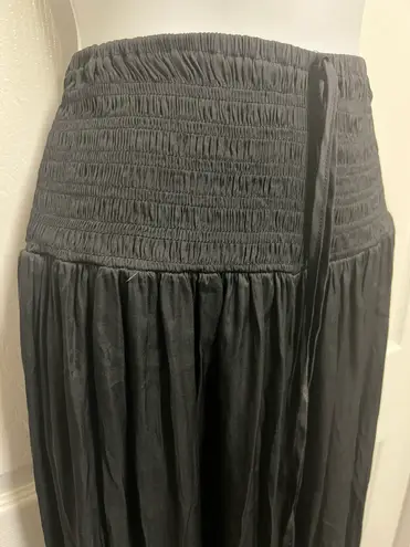 Hudson Gray Black Smocked Wide-Leg Pant