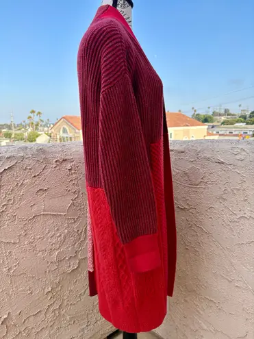 Alexander McQueen McQ panelled knit patchwork geometric long cardigan M medium