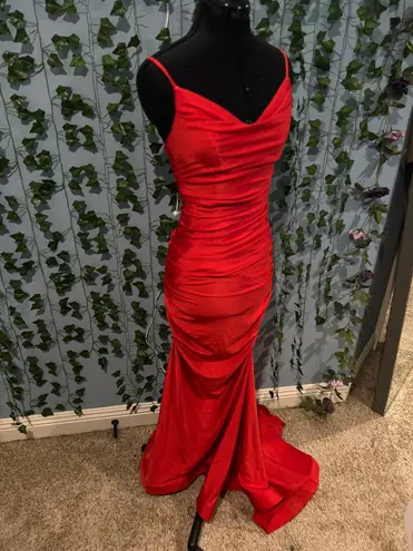 Red floor length gown Size XS
