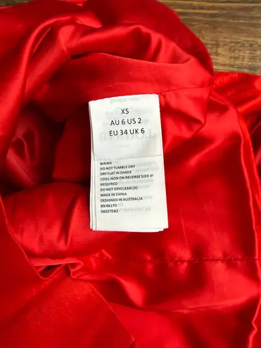 Bardot Women’s Red Bow Off The Shoulder Mini Dress in Fire Red - Size XS