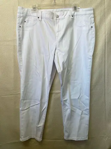 Laurie Felt Jeans XLP Silky Ankle Skinny Zipper White Vital Stretch A375167 NWOT