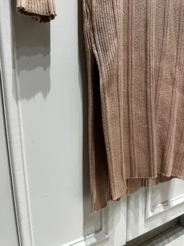 House of Harlow Midi Mockneck Sweater Dress Long Sleeve Light Brown Medium