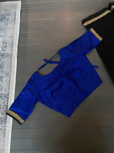 Indian pakistani jamdani type party wear sari with blouse Multiple