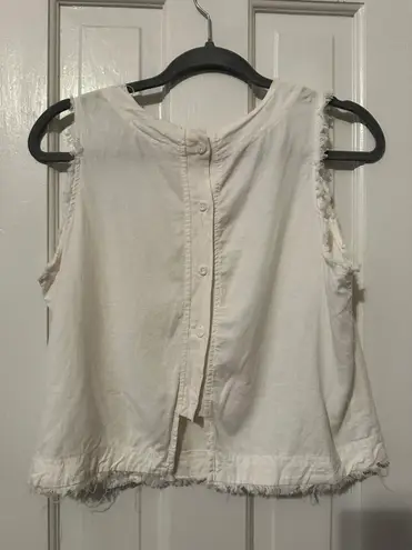 Thread and Supply White Distressed Shirt