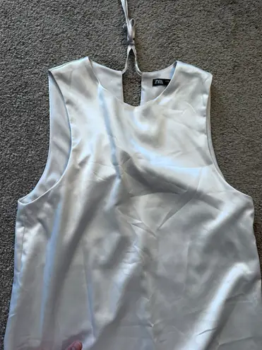 ZARA White Satin Dress