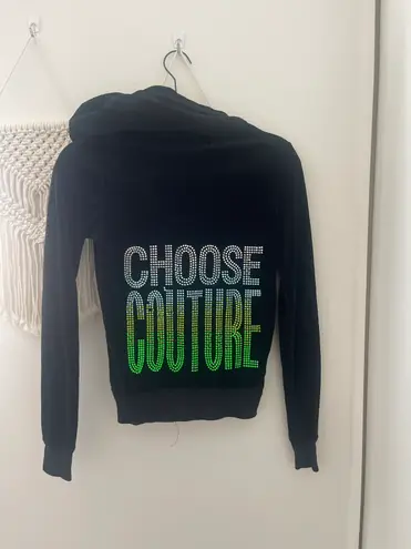 Juicy Couture velour Y2K Choose Couture black full zip hoodie