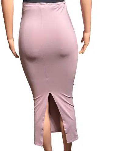 Pretty little thing high waist solid casual pencil maxi skirt S Pink