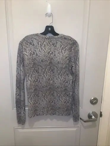 Doncaster Women’s 2Piece 100%Cashmere Snake Skin Patterned Cardigan Size M