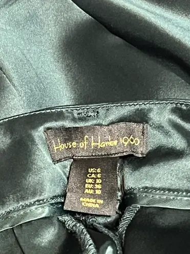 House of Harlow 1960 Green Satin Wide Leg Pants (Size 6)