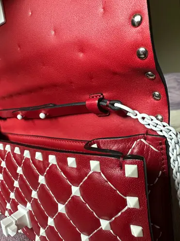 Valentino Garavani NEW Red Rockstud Spike Nappa Leather Crossbody Clutch Bag