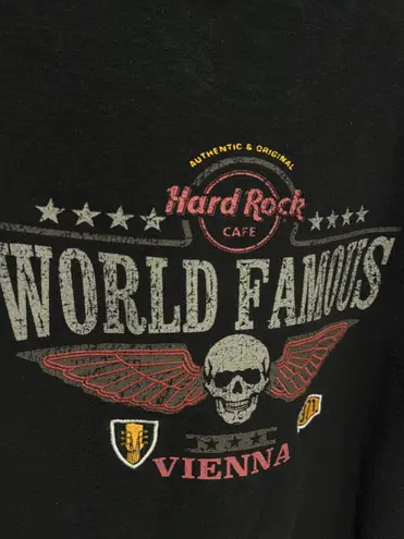 Hard Rock Cafe Vintage World famous Vienna Anti-established embroidered Zip hoodie jacket Size X-