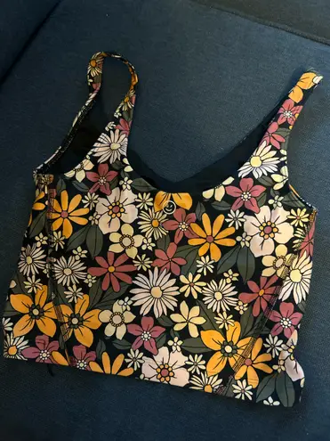 Gilly Hicks  Floral Active Wear Top with Built in Bra