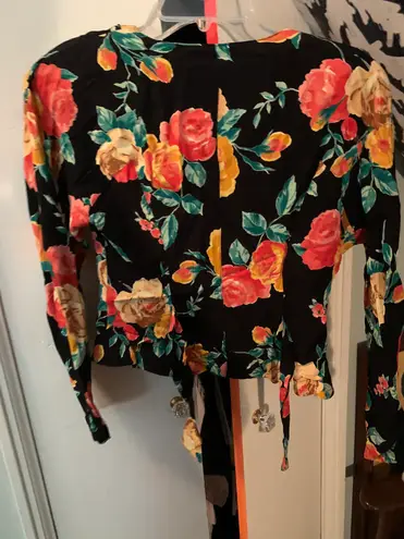 carole little Petites Black Jacket with Floral Print
