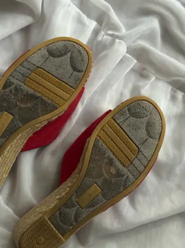 White Stag Stripped Open Toe Wedge Sandals