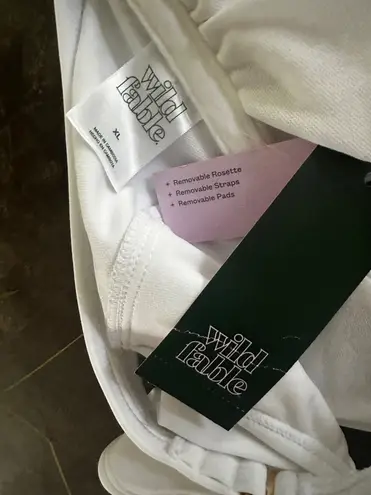 Wild Fable Women's Removable Rosette Extra High Leg Extra Cheeky One Piece Swimsuit - ™