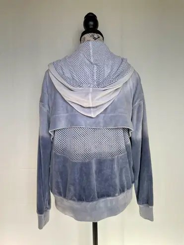 Electric & Rose Leo velour windbreaker sweater in ombré denim size S small