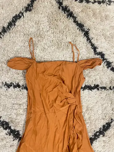 Maje Portefeuille Ruffle Detail Midi Dress