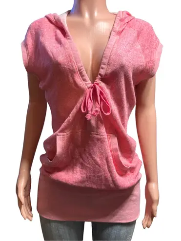 Pulp short sleeve hooded pink tee top M Size M