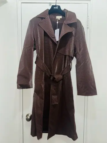 Torn By Ronny Kobo Regina Coat in Chocolate Brown size S