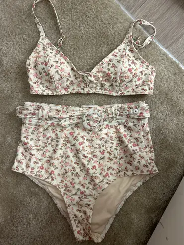 Faithfull the Brand Peony Swimwear Floral High Waisted Bikini Set