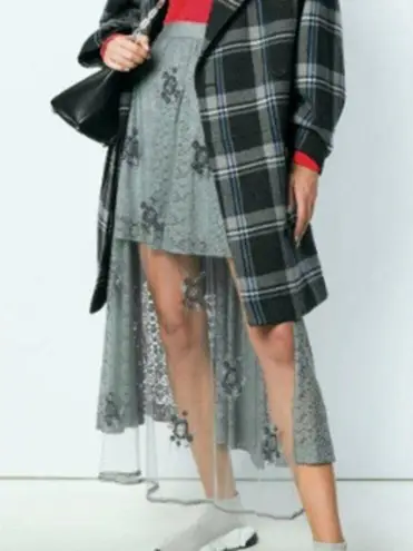 Stella McCartney embellished lace high low skirt Gray size 10