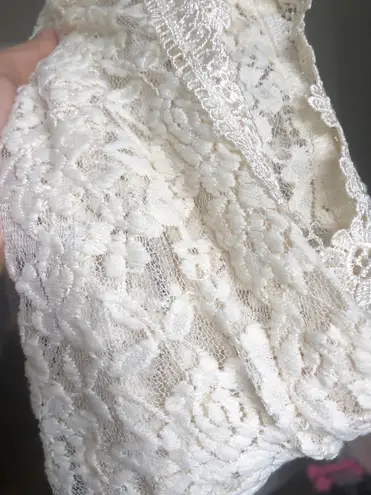 Boho Lace Crochet Vest Top White