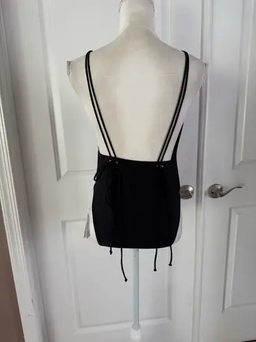 Milly CABANA Solid Carvico Vita Deep V One Piece Black. MSRP $295. Size M