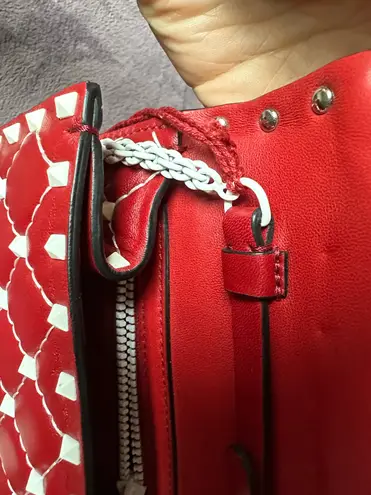 Valentino Garavani NEW Red Rockstud Spike Nappa Leather Crossbody Clutch Bag