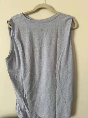 Lululemon Heathered Gray Muscle Swing Tank Top Pima Cotton Blend