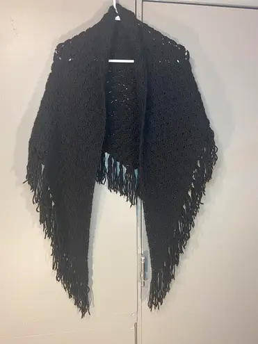 Black lace shawl with fringe , Ladies Gothic Sexy Fishnet Bodysuit , Punk Lace Emo Clothing