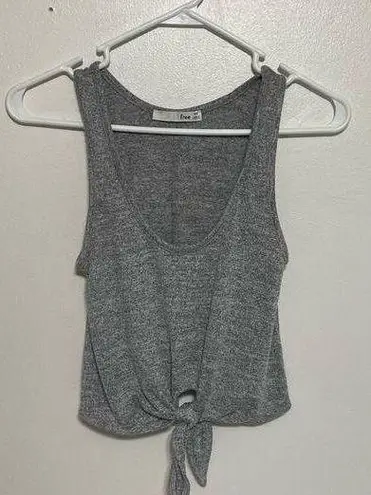 Wilfred  Free Heather Gray Cropped Tie Front Deep Scoop Neck Tank Size XXS