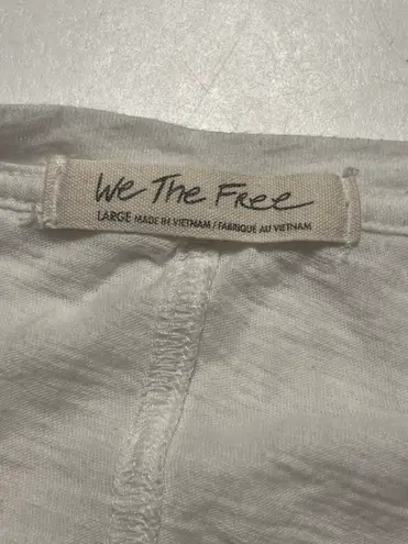 We The Free By Free People White Oversized Long Sleeve V-Neck Shirt