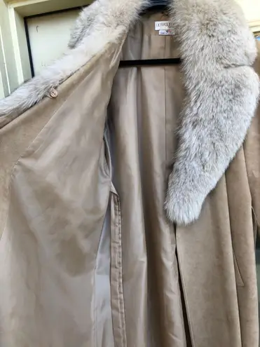 Ultrasuede Fox Fur And Suede Coat