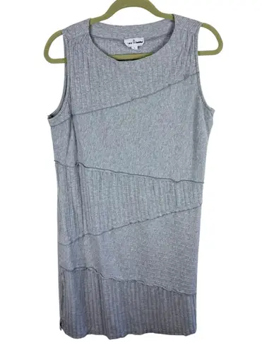 Neon Buddha Gray 100% Cotton Pullover Sleeveless Knee Length Knit Shift Dress L Size L