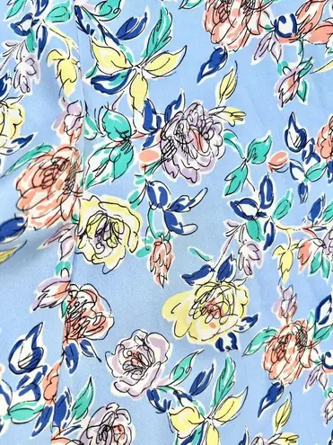 Likely $208 NWOT Puff Sleeve Floral Print Lana Mini Dress Periwinkle Blue Size 6