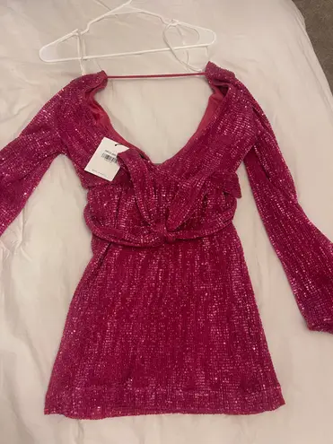 Hello Molly Sequin Pink Mini Dress