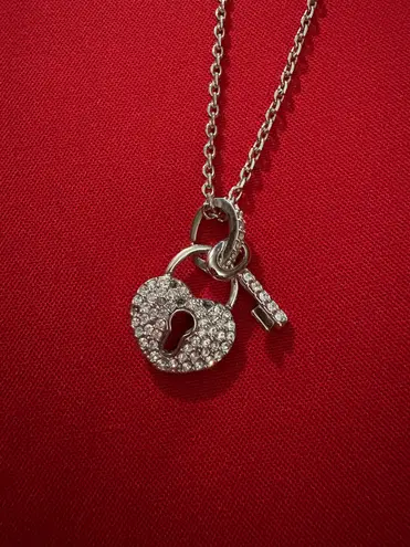 Lock and key silver necklace