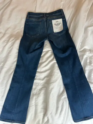 ZARA Mid Rise Cropped Flare Jeans