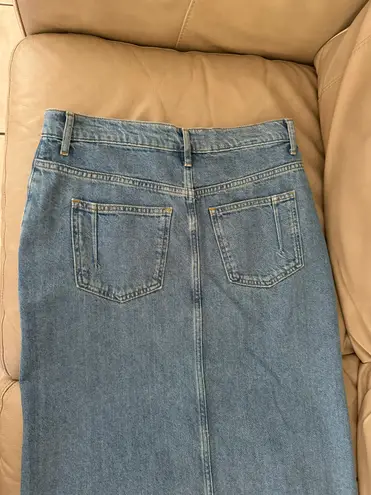 Derek Lam 10 Crosby Cotton High Rise Denim Maxi Skirt