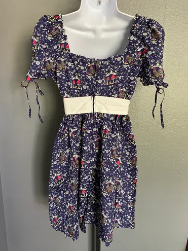 Unique Vintage NWT Retro Navy Mushroom and Rooster Dress LARGE