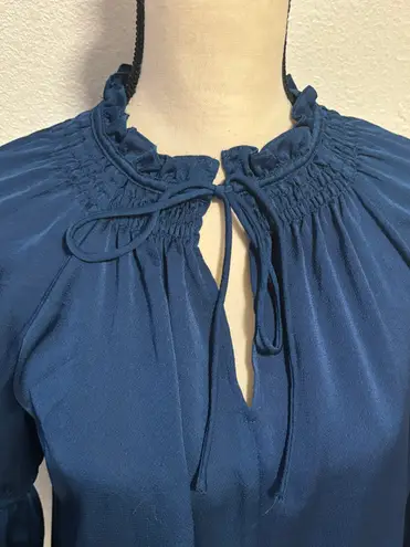 Current Air Dark Teal Modern Romance Tie Front Top