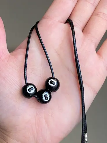 Handmade 8 ball grunge funky unisex necklace🎲8️⃣🖤