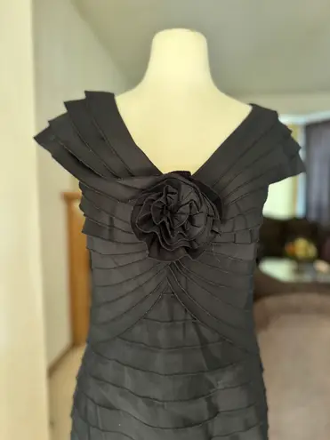 Tadashi Shoji Black Floral Layered Dress