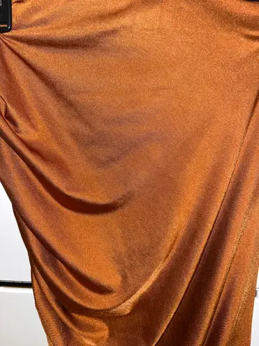 MIDI Skirt Brown Size L