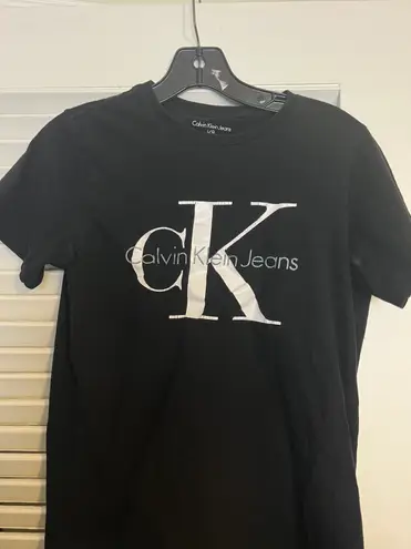 Calvin Klein LG Black Cotton Baby Doll T Shirt