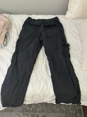 Hollister Low Rise Baggy Cargos In Dark Grey