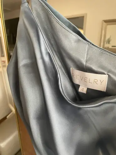 Revelry Jade Satin Dress Blue Size 4