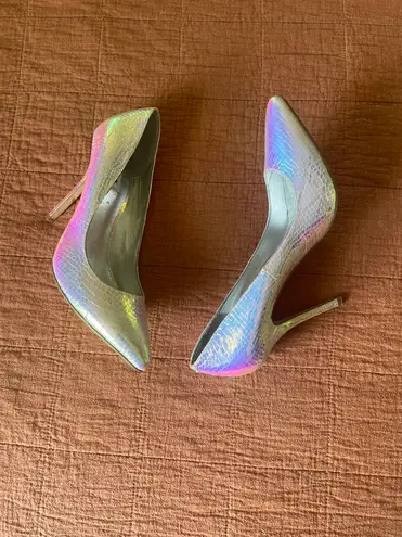 Dune London Iridescent Burst Snakeskin Stiletto Heels