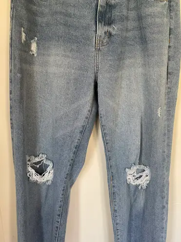 Simple Society high rise straight leg distressed denim jeans women’s size 13/31